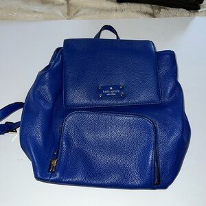 Kate Spade Cow leather blue backpack.